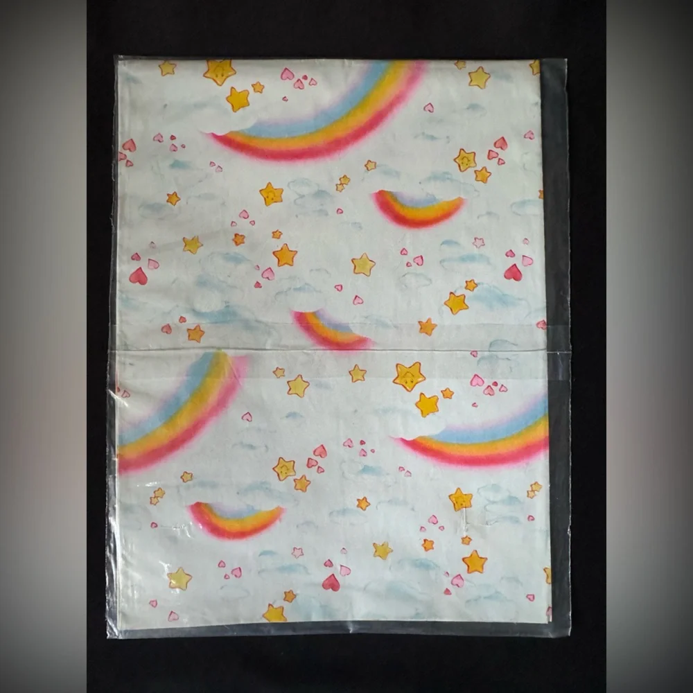 Vintage 1980s American Greetings Corp Care Bears Stars and RainbowWrapping Paper